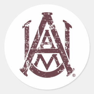 Alabama A&M University Logo Distressed Classic Round Sticker