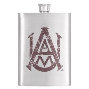 Alabama A&M University Logo Distressed Flask