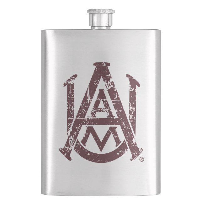 Alabama A&M University Logo Distressed Flask (Front)