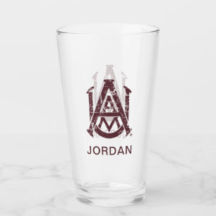 Alabama A&M University Logo Distressed Glass