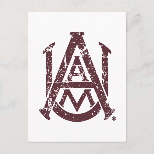 Alabama A&M University Logo Distressed Postcard (Front)