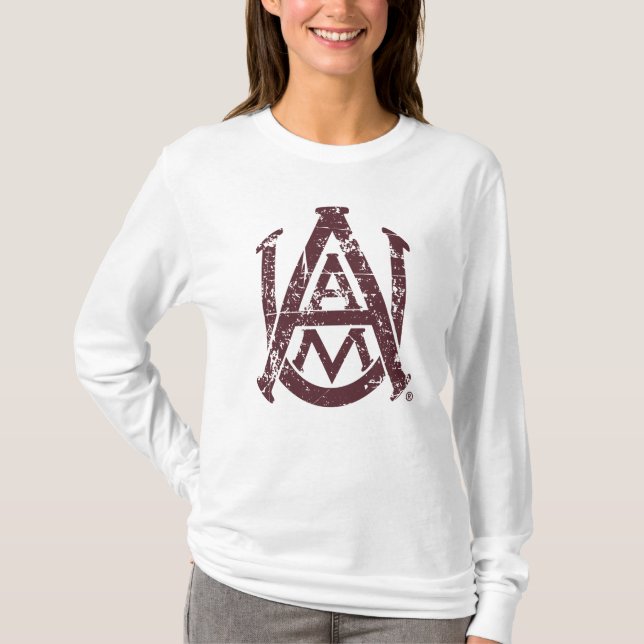 Alabama A&M University Logo Distressed T-Shirt (Front)
