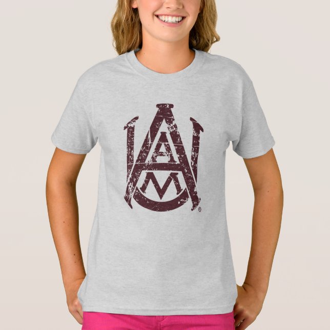 Alabama A&M University Logo Distressed T-Shirt (Front)