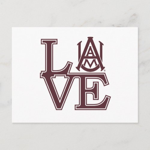 Alabama AM University Love Postcard