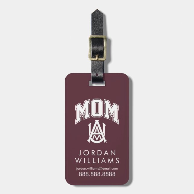 Alabama A&M University Mom Luggage Tag (Front Vertical)