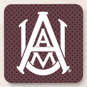 Alabama A&M University Polka Dot Beverage Coaster