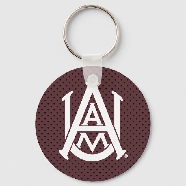 Alabama A&M University Polka Dot Keychain (Front)