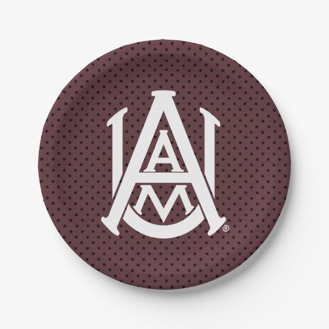 Alabama A&M University Polka Dot Paper Plates (Front)