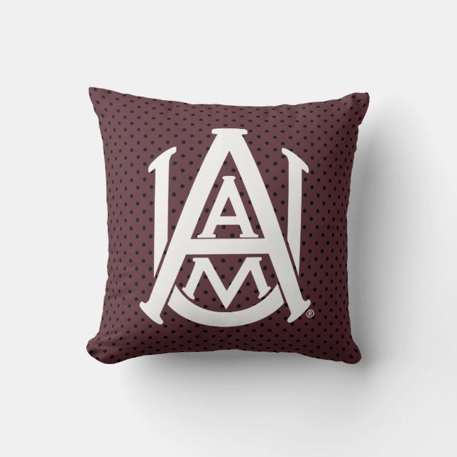 Alabama A&M University Polka Dot Throw Pillow (Front)
