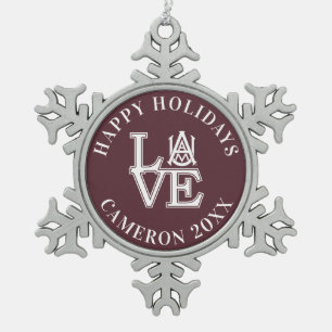 Alabama A&M University Snowflake Pewter Christmas Ornament