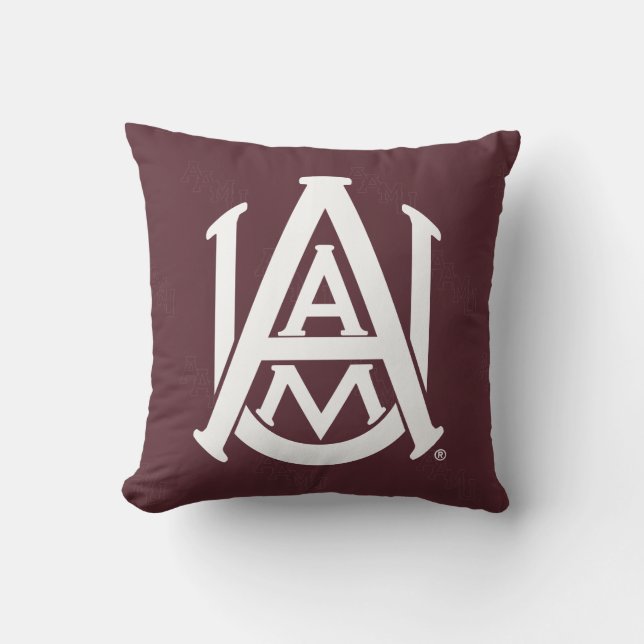 Alabama A&M University Watermark Throw Pillow (Front)