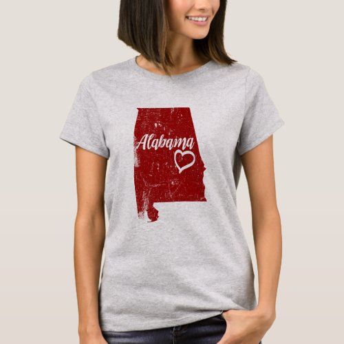 Alabama AL State Love Distressed Vintage t_shirt