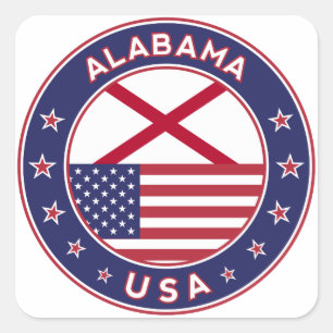 Alabama, Alabama t-shirt, Alabama sticker, Square Sticker