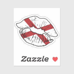 Alabama Alabamian Lipstick Love Flag Sticker