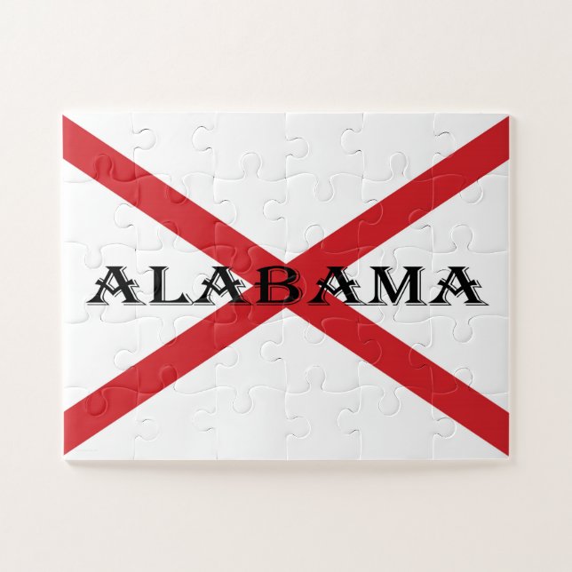 Alabama and Flag 11x14 30pc jpcnt Jigsaw Puzzle (Horizontal)