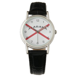 Alabama and Flag Black Numbers wacnt Watch