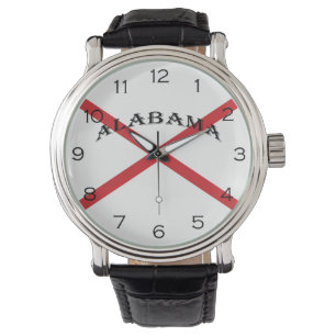 Alabama and Flag Black Numbers wacnt Watch
