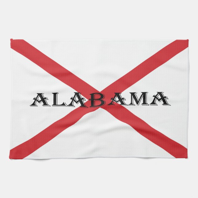 Alabama and Flag ktcnt Kitchen Towel (Horizontal)
