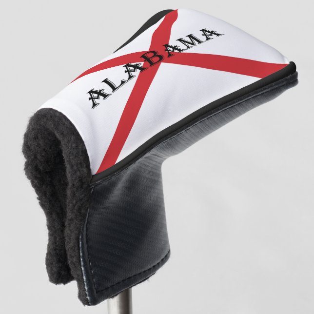 Alabama and Flag pct Golf Head Cover (3/4 Front)