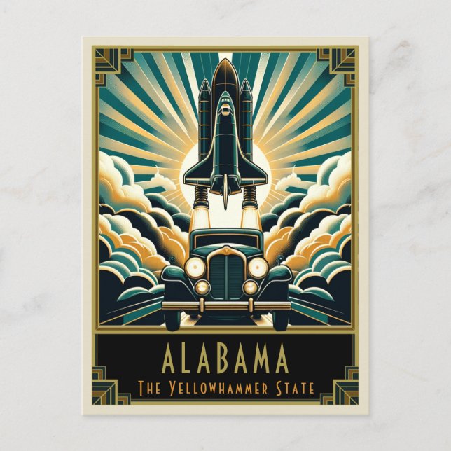 Alabama | Art Deco Postcard (Front)