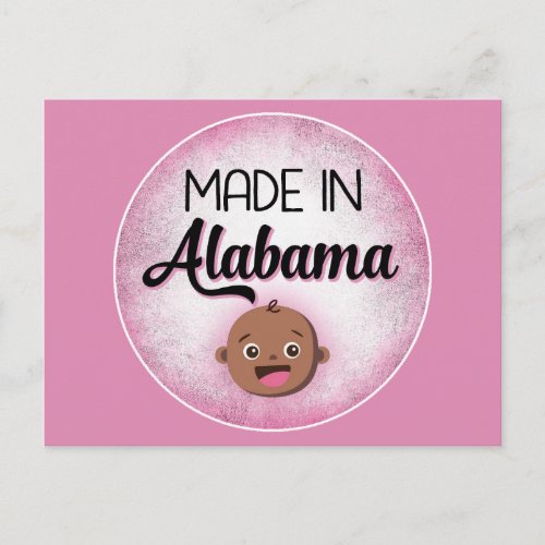 Alabama Baby Funny Pink African American Black Postcard