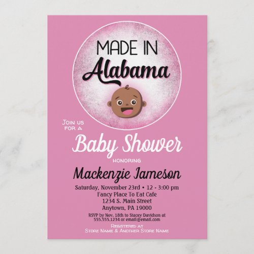Alabama Baby Shower African American Black Baby Invitation