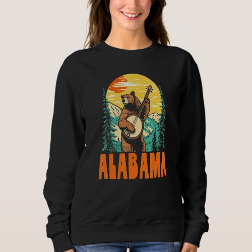 Alabama Banjo Picking Bear Outdoor  Music   Sweatshirt