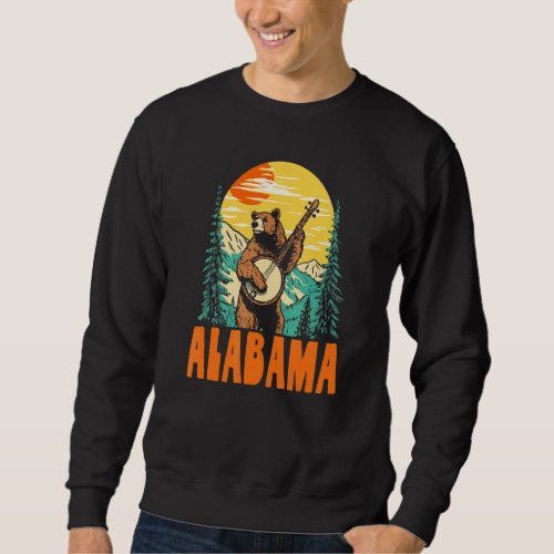 Alabama Banjo Picking Bear Outdoor  Music   Sweatshirt