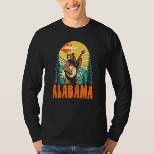 Alabama Banjo Picking Bear Outdoor  Music   T_Shirt