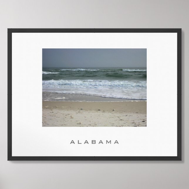 Alabama Beach Travel Poster (Framed Front)