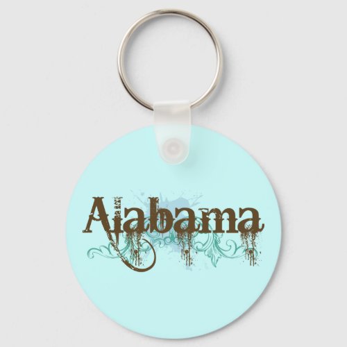 Alabama Blue Grunge T_shirt Gift Keychain