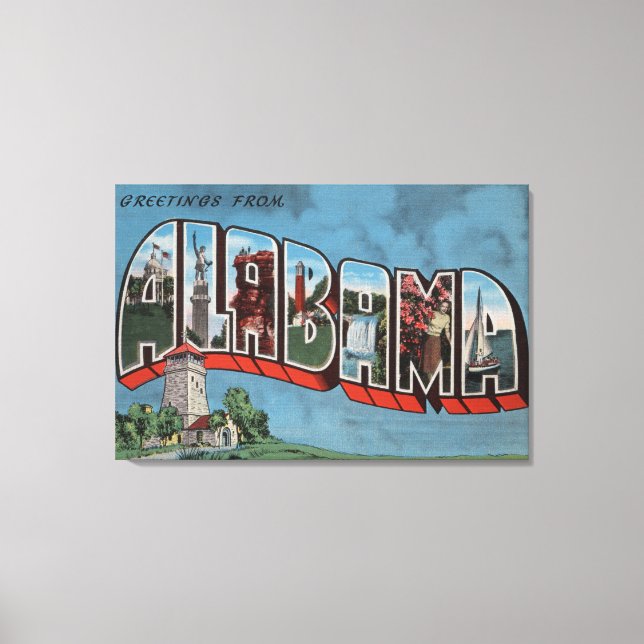 Alabama (Blue)Large Letter ScenesAlabama Canvas Print (Front)