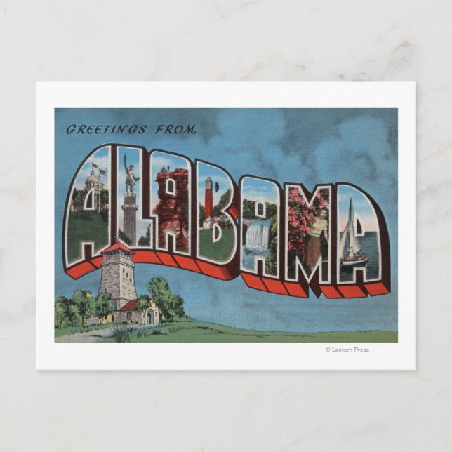 Alabama (Blue)Large Letter ScenesAlabama Postcard (Front)