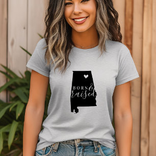 Alabama Born and Raised State Tee