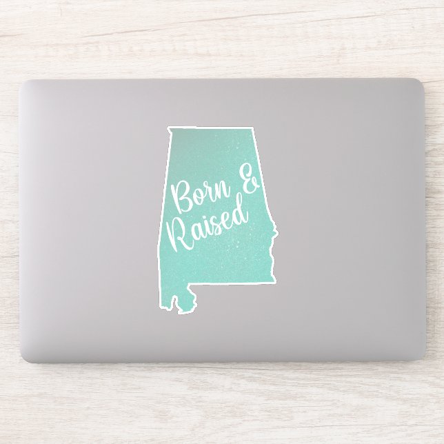 Alabama Born & Raised Sticker (Computer)