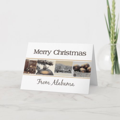 Alabama Christmas Card with ornaments