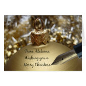 Alabama Christmas Card with ornaments (Front Horizontal)