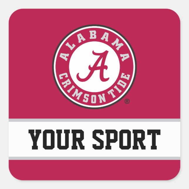 Alabama Circle with Custom Sport Square Sticker (Front)