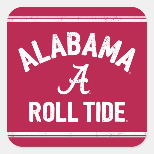 Alabama | Classic Roll Tide Square Sticker | Zazzle.com