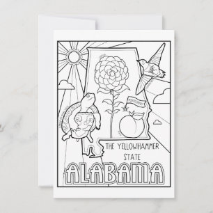alabama color me collage invitation