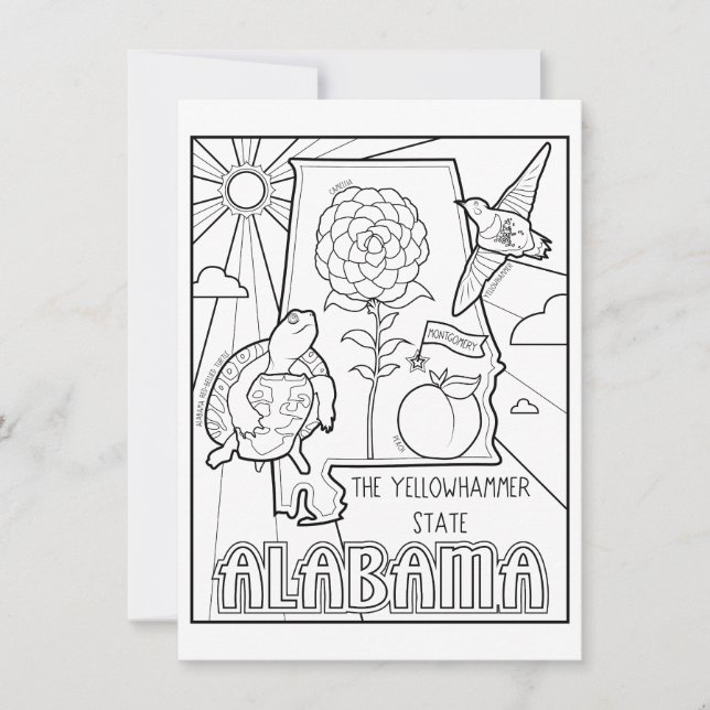 alabama color me collage invitation (Front)