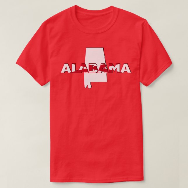 Alabama Colored State Letters TShirt (Design Front)