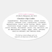Ohio Cottage Food Law Label home baker
