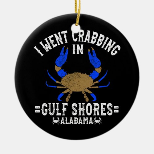 Alabama Crab Gulf Shores Alabama Blue Crabber  Ceramic Ornament