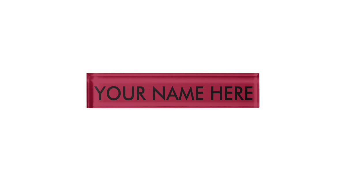 ALABAMA CRIMSON RED (solid color background) Nameplate Zazzle