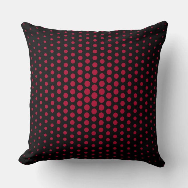 Alabama crimson Techno Dots Modern Black Throw Pillow (Front)