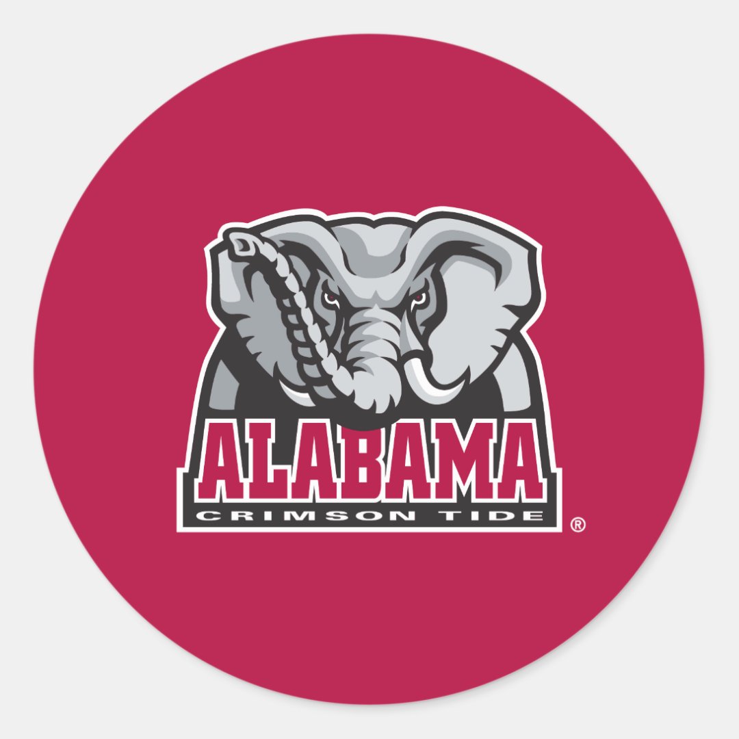 Alabama Crimson Tide Big Al Classic Round Sticker Zazzle