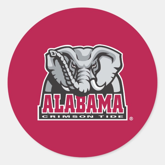 Alabama Crimson Tide Big Al Classic Round Sticker (Front)