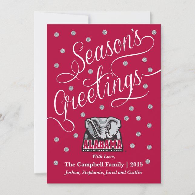 Alabama Crimson Tide Big Al Holiday Card (Front)