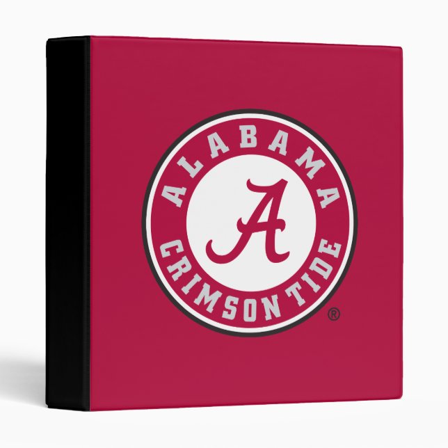 Alabama Crimson Tide Circle 3 Ring Binder (Front/Spine)